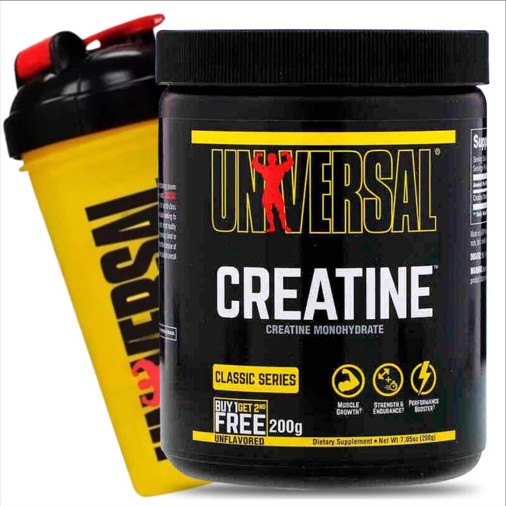 Creatina Universal Original 200g + Coqueteleira Universal 700ml