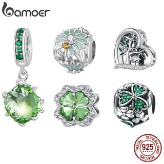 BAMOER 925 Prata Quatro Folhas De Ornamentos De Bricolagem Presentes Adequados Para Mulheres