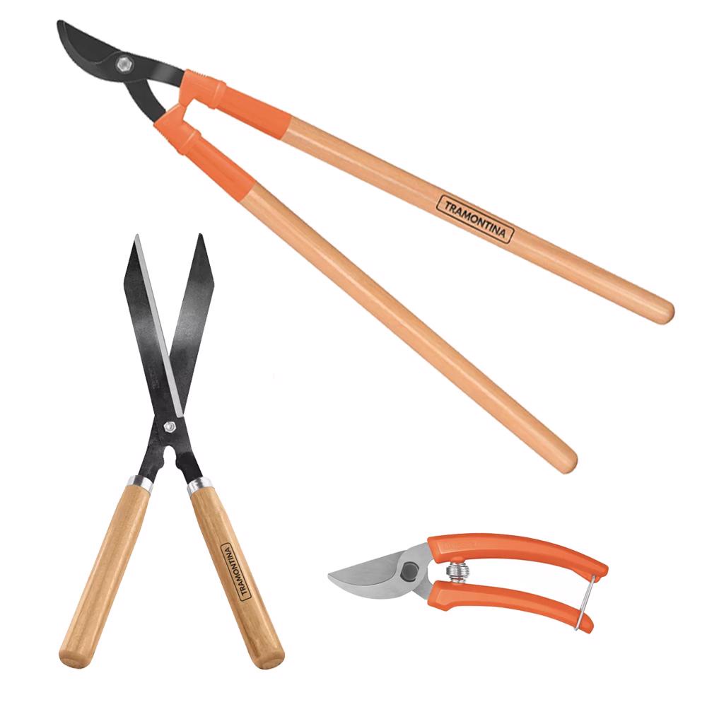 Conjunto de Tesouras de Jardinagem Para Podar 3 Peças - Tramontina em Oferta na Shopee