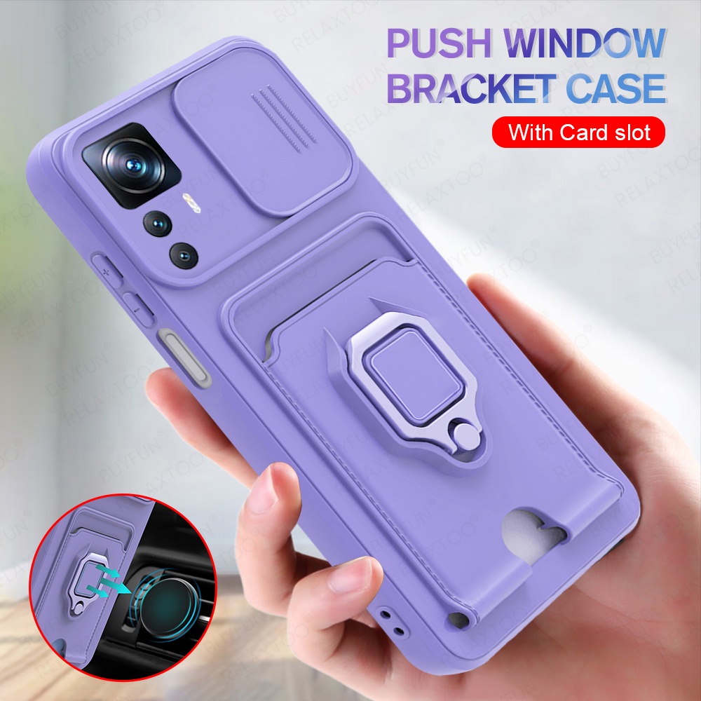 Xiaomi 12T 13T 14T Pro Caso Multifuncional TPU Push Pull Lente Capa Para Mi12T Mi 12T 5G Suporte Magnético Anel À Prova