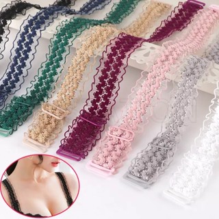 1 Par De Elástico De Ombro Duplo Renda Sem Costura Roupa Íntima/Resistente Ao Deslizamento Sexy Com Pescoço Reto E Sutiã/Decoração De Costas Extensíveis Cinta De Extensível