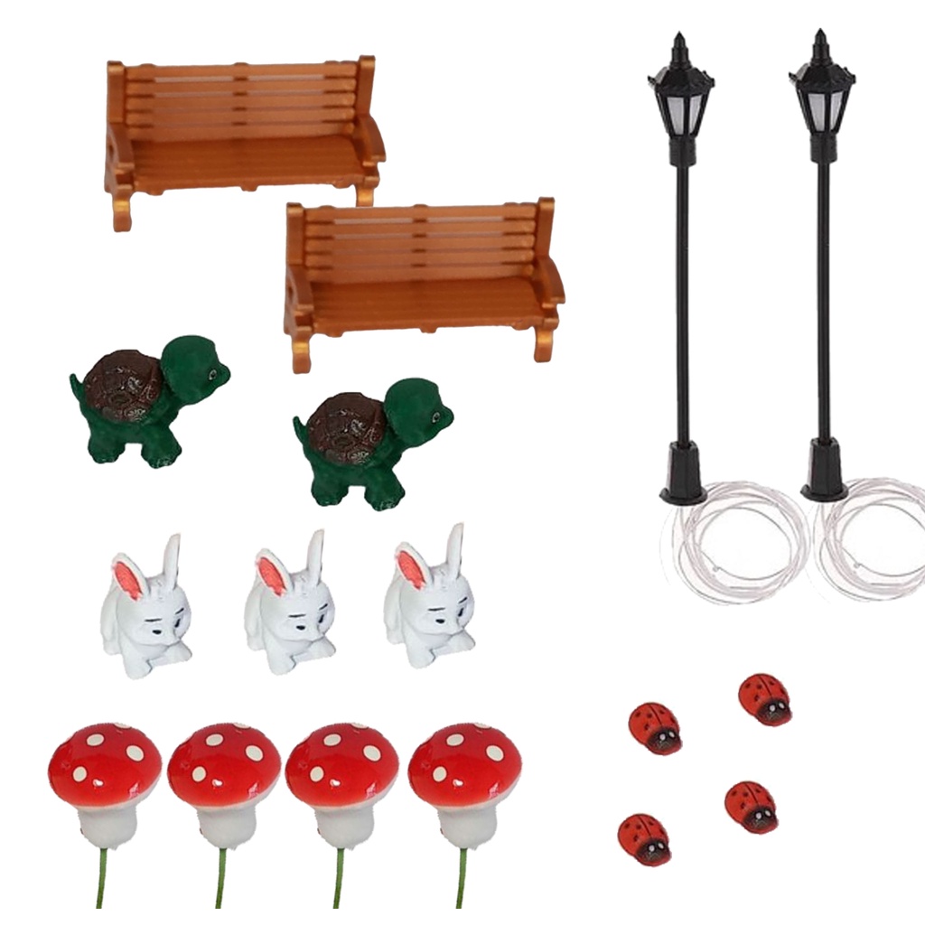 Super Kit Miniaturas Com 17 Peças P Terrários em Oferta na Shopee