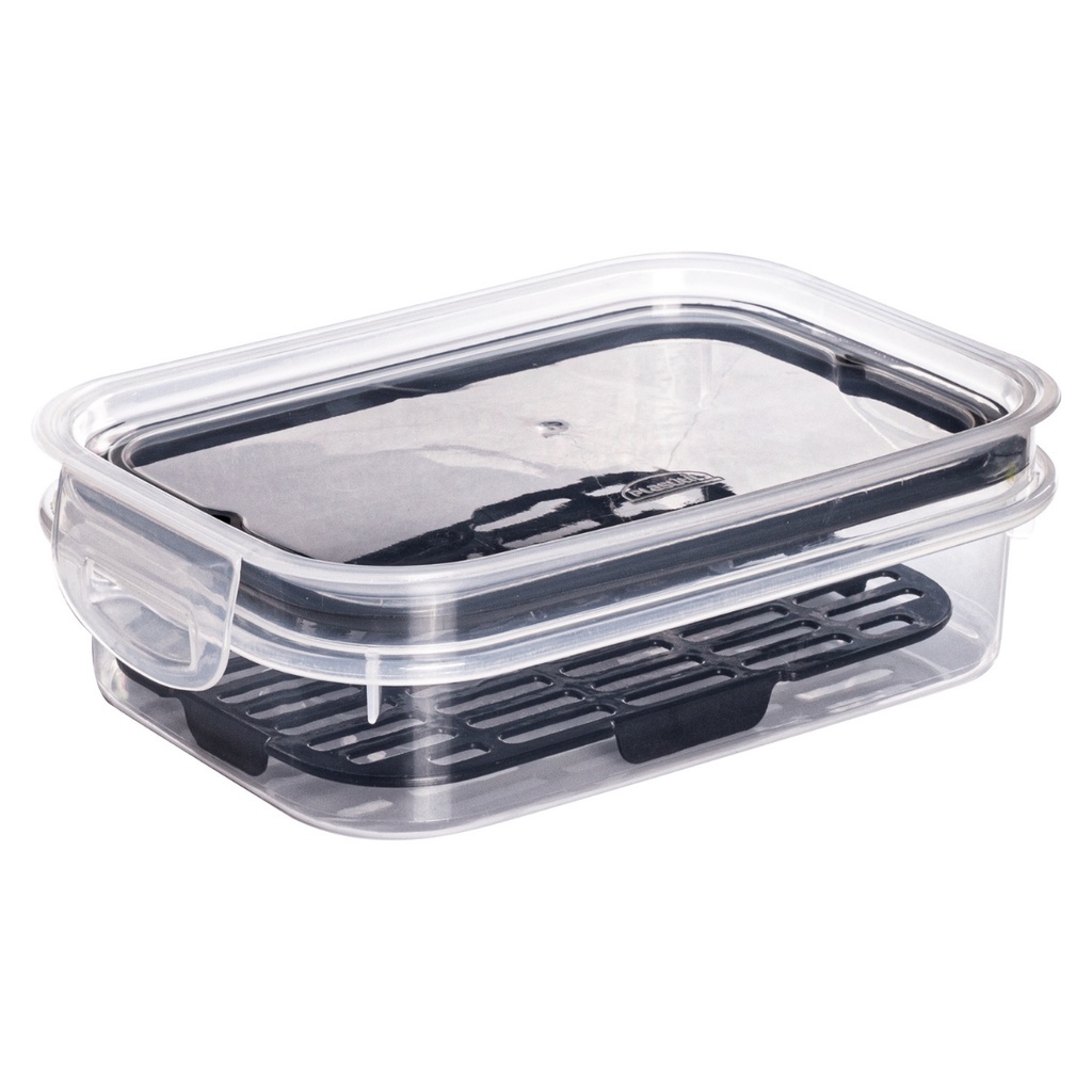 Pote Hermético Com Escorredor 500ml Retangular Plasutil em Oferta na Shopee