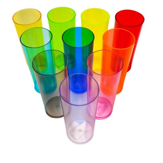 60 Copos Long Drink Acrílico Cristal Colorido 330ml Festas em Oferta na Shopee