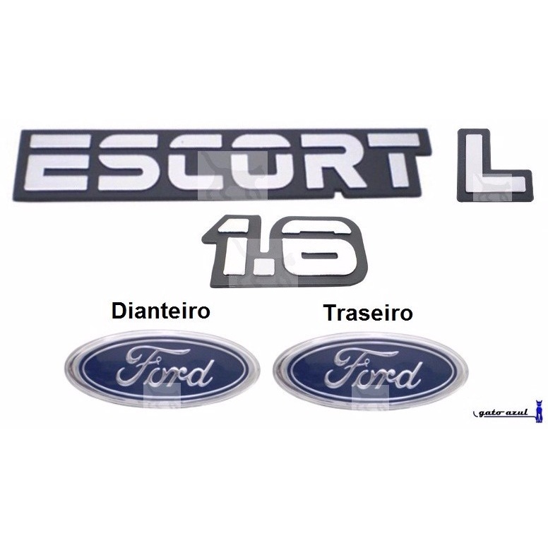 Kit Emblemas Escort 1.6 L - 1983 À 1986 - Modelo Original
