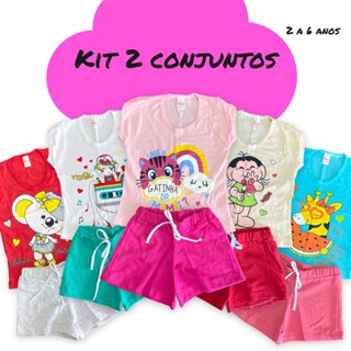 Conjunto para menina Conjunto infantil Kit blusa e short infantil