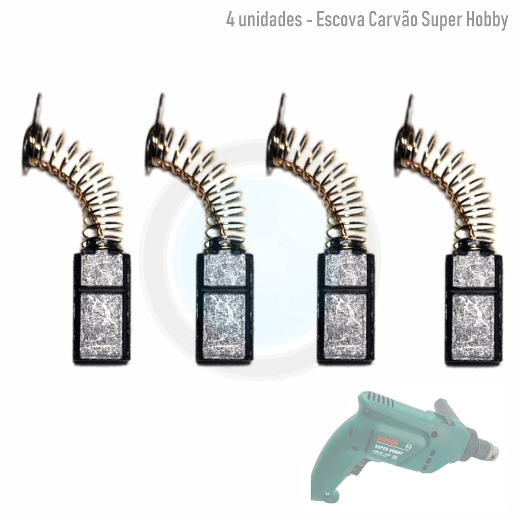 4 Unidades Escova Carvão Furadeira Bosch Super Hobby em Oferta na Shopee