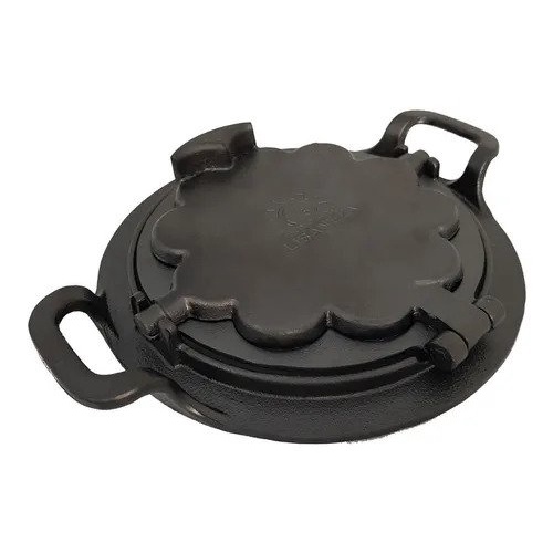 Forma De Waffle De Ferro Fundido P/ Fogao A Lenha Giratoria em Oferta na Shopee