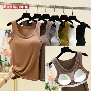 Tanque De Almofada De Peito Feminino Camisa De Algodão Roscada Com tops Sem Mangas De Ioga Esportiva Camisolas De Verão 2023 Camiseta Solta Round Neck Fino Casual Blusa