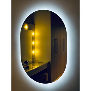 Espelho orgânico OVAL com Led À PILHA 50x70cm