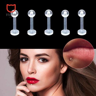 LILACUVOE Labret Stud Bar Retainer Retentor De Barras De Pinos Invisíveis Piercing Transparente Jóias Corporais Transparentes Anéis Labiais