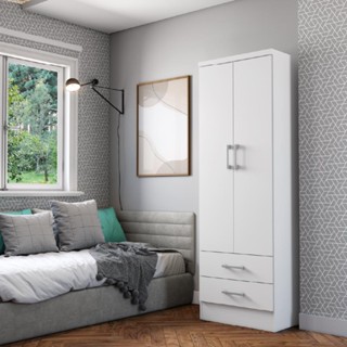 Armário Multiuso 2 Portas 2 Gavetas Branco Carraro