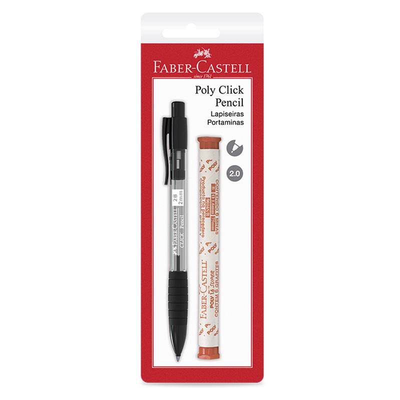 Lapiseira 2.0mm Poly Click preta SM/20CPP Faber-Castell em Oferta na Shopee