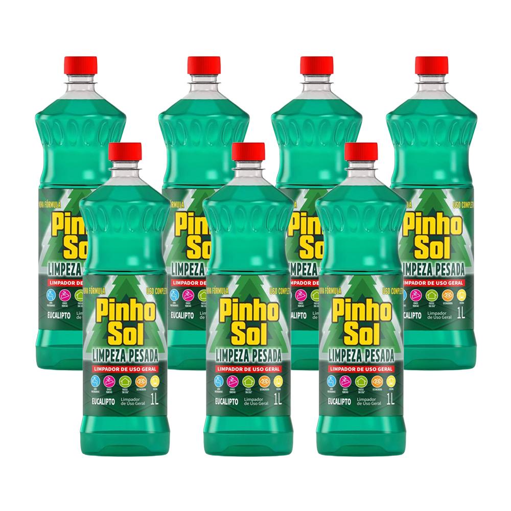 Kit com 5 Limpador Diluível Pinho Sol Limpeza Pesada Eucalipto 1L Cada em Oferta na Shopee