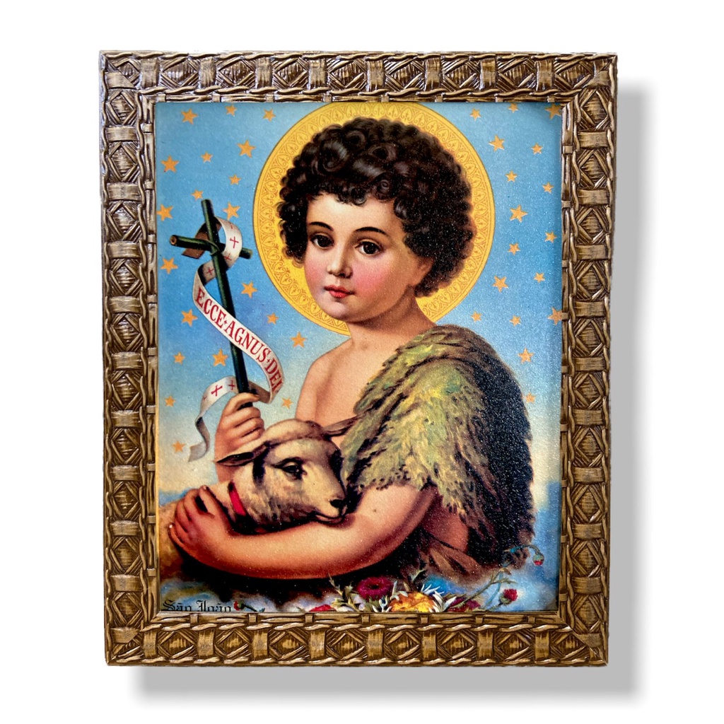 Quadro São João Menino Decorativo Parede Resinado 25x30