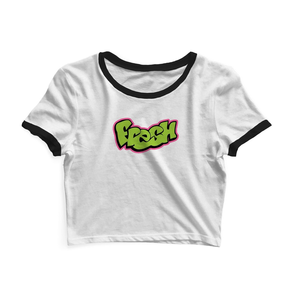 Cropped Blusinha As Braba Fresh Branco Viés Preto