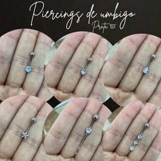 Piercings de umbigo prata 925