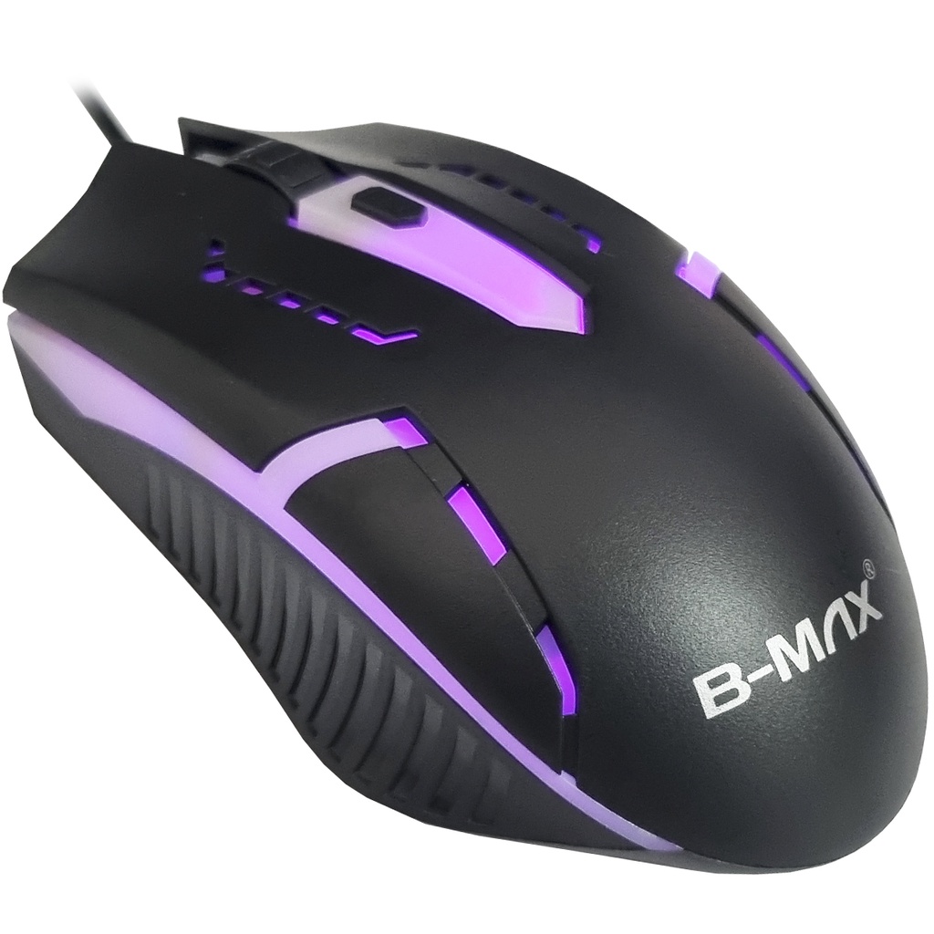 Mouse Gamer Com Fio 3200 Dpi Para Jogo Pc Computador Notebook Óptico Usb Led Rgb B-MAX BM-612 Preto