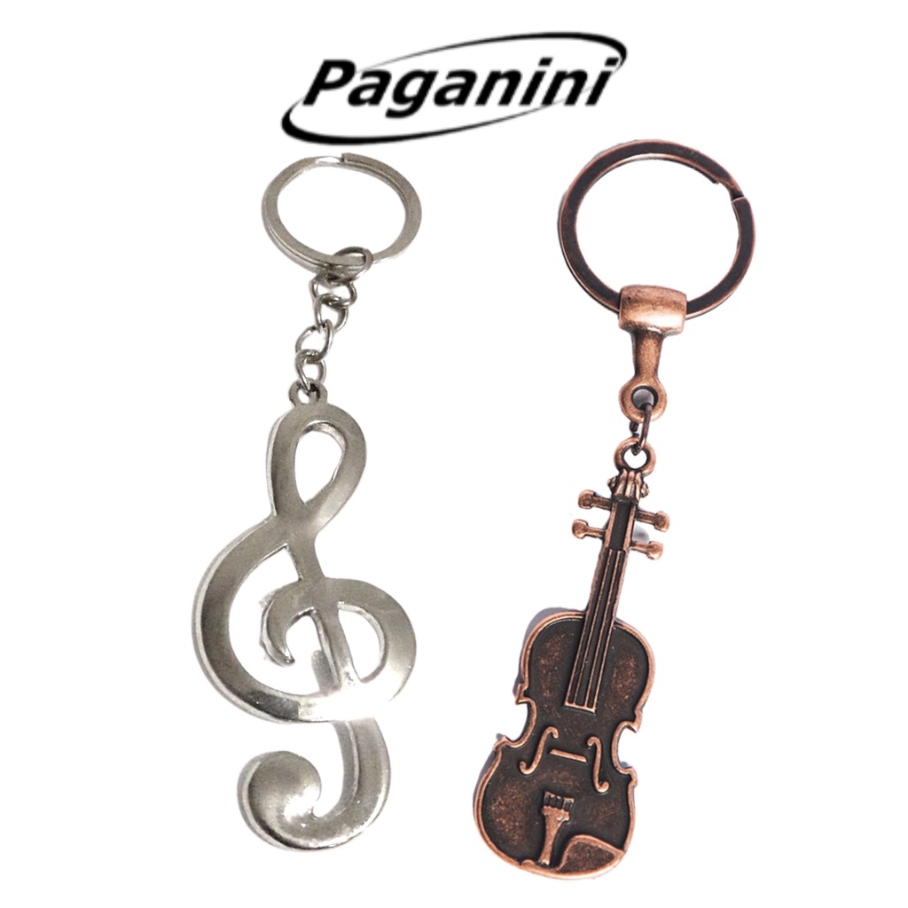 Chaveiro Violino e Clave de Sol Prateado