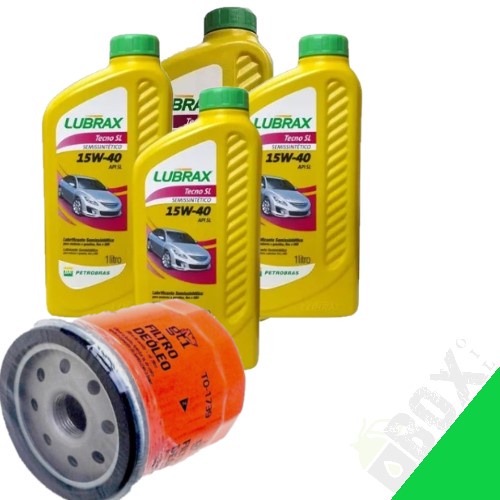 KIT TROCA DE ÓLEO FORD, OLÉO 15W40 LUBRAX + FILTRO FORD
