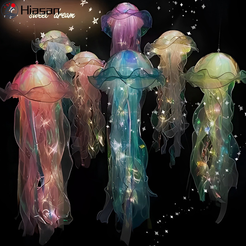 Luz De LED Portátil Para Flores/Lanterna De Pendurar Atmosfera Quarto De Menina/Decoração De Festa Temática Sob O Mar/Lâmpada Noturna Decorativa Luminosa Colorida Água-Viva