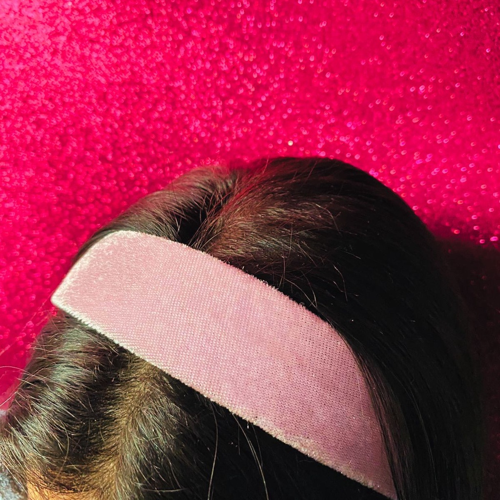 Detalhes do 01 Tiara de Veludo Lisa Arco Arquinho Acessório Rosa 30mm