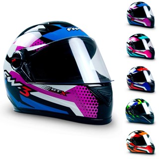 Capacete Para Moto Fechado GTN Com Casco ABS Resistente Abertura Em 2 Estágios Com Viseira Transparente 2.5mm FW3