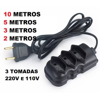 Extensão elétrica 2 e 5 Metros Extensão de Energia 3 Tomadas Compacta Atacado vários tamanhos