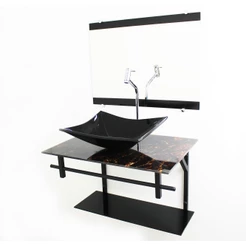 GABINETE DE VIDRO 60CM AP COM CUBA RETANGULAR IMPERADOR