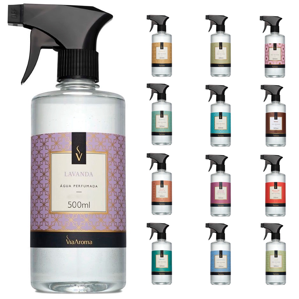 Água Perfumada 500ml Aromatizador Roupa Tecidos Lençol Aroma