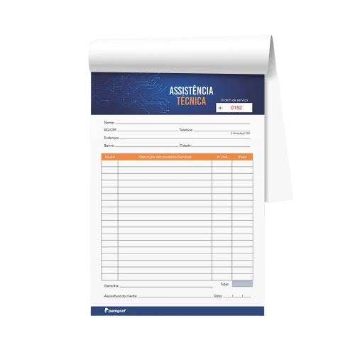 1 Bloco com 100 Fls para Ordem de Serviço Assistência Técnica para Celular - Modelo 1 em Oferta na Shopee