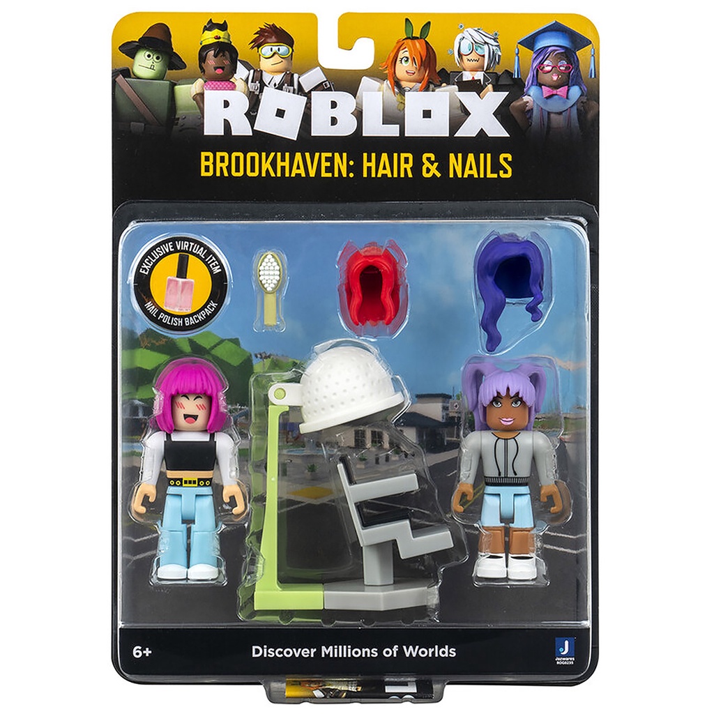 Roblox - 2 Bonecos de 7cm - Brookhaven: Hair And Nails em Oferta na Shopee