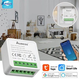 Interruptor inteligente para mini wi-fi, 16a/10a, para automação doméstica inteligente, interruptores sem fio compatíveis com tuya alexa