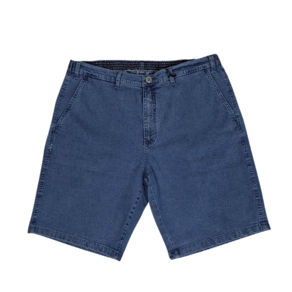 Bermuda Masculina Jeans com Elastano Meio Elástico Plus Size