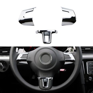 ABS Cromado Volante Sequências De Capa Adesivo Para Volkswagen VW Golf 6 MK6 Polo Jetta MK5 Bora 2011 2012 2013 Acessórios