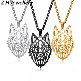 Z H Jóias Ouro 18K Banhado A 24K S925 Prata Vintage Punk Wolf Head Pingente Moda Masculina E Feminina Colar De Aço Inoxidável Hip Hop Titânio Acessórios Para Festas