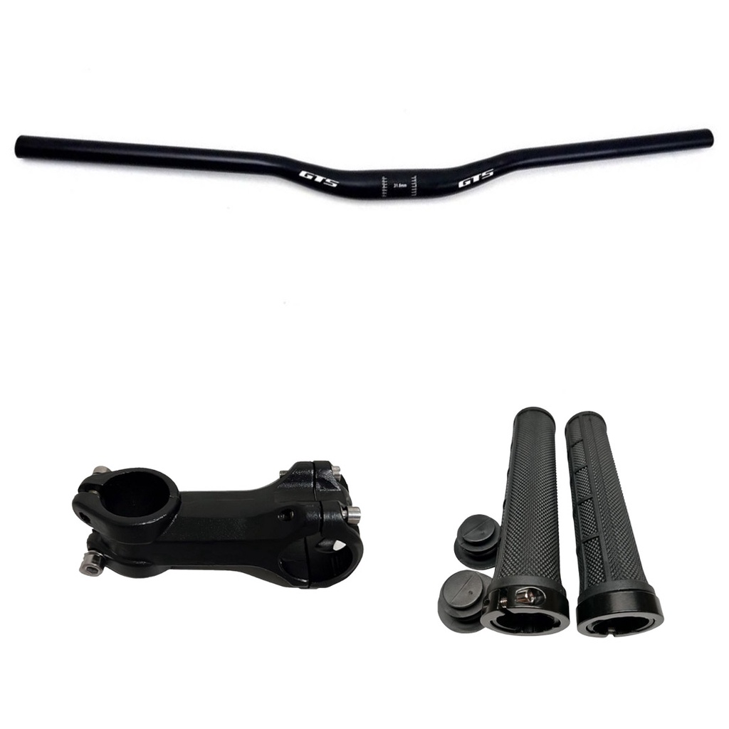 Guidão De Bicicleta Curvo GTS + Manopla Com Trava + Mesinha