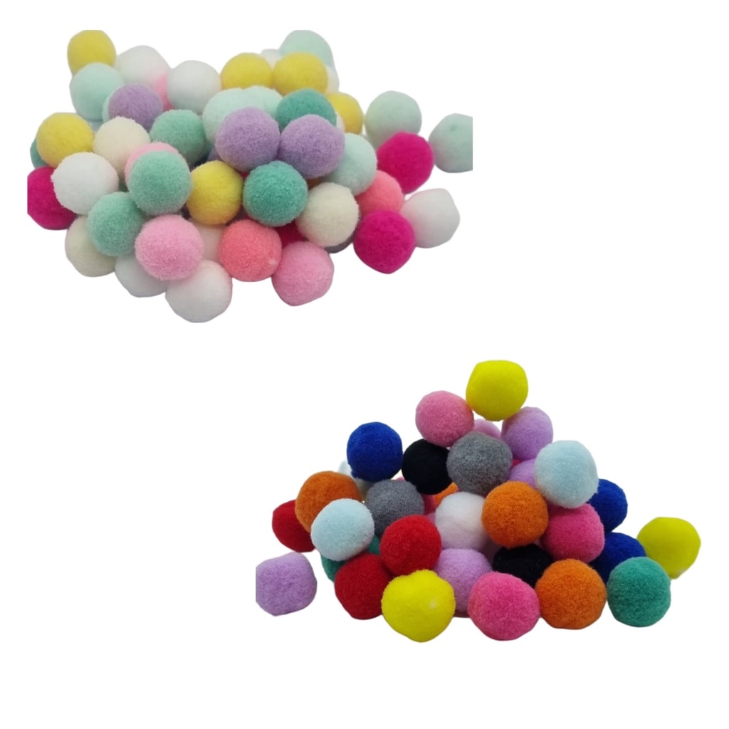 Pompom Poliéster 20mm Colorido - 50 unidades em Oferta na Shopee