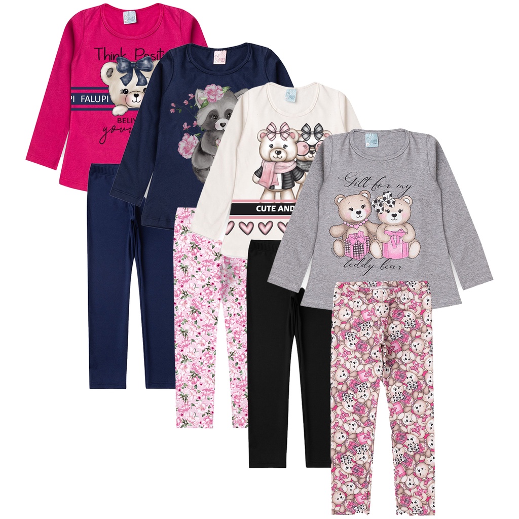 Kit 3 Conjuntos Meia Estação Inverno Infantil Menina em Oferta na Shopee