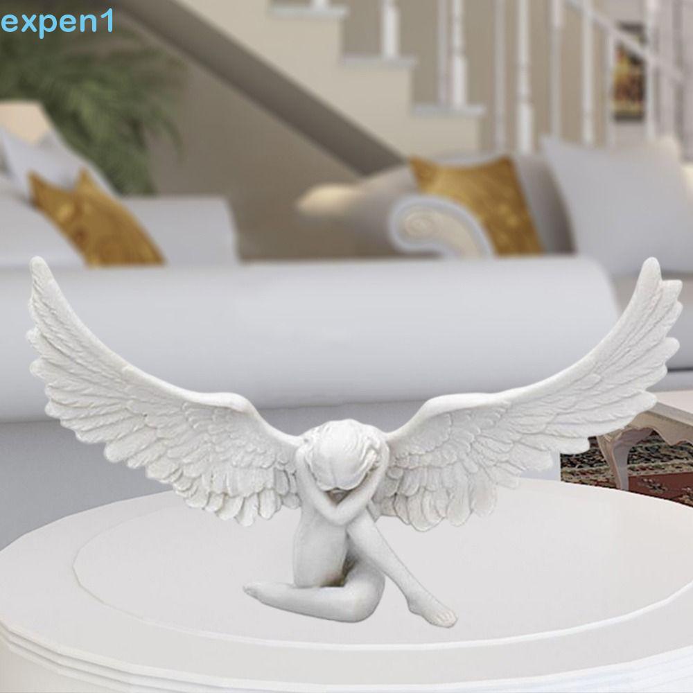 Expensão Estátua Da Asa De Anjo Minimalista Decoração Simples E Durável De Oração Tranqüila Casa Fácil De Limpar Branco Estante De Livros De Alta Qualidade Figurino