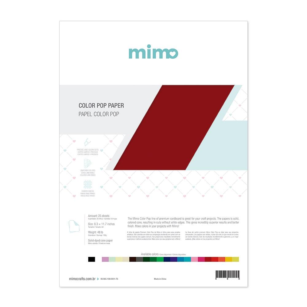 Papel Color Pop Vermelho Carmim Mimo - A4 - 180 gr - 25 unds em Oferta na Shopee