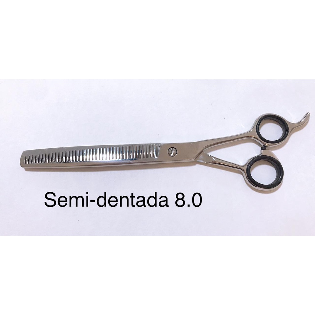 TESOURA SEMI DENTADA 8.0 POLEGADAS PRATA BRILHO