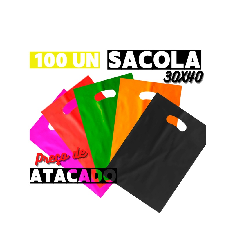 Sacola Boca de Palhaço 30x40 C/100 unidades em Oferta na Shopee