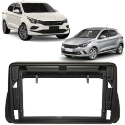 Moldura 2 Din Fiat Argo Cronos 9" Polegadas Preto