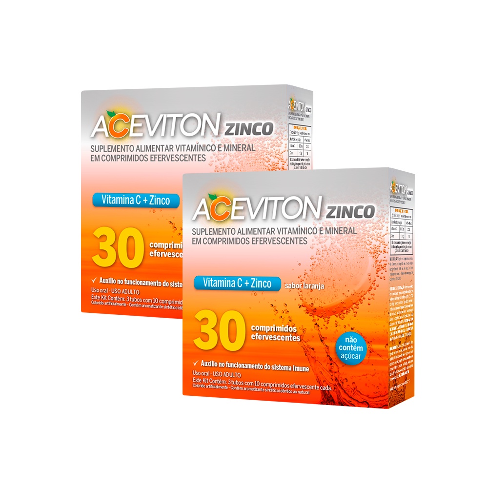 Vitamina C Aceviton e Zinco 60 Comprimidos Efervescentes