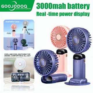 Goojodoq Mini Ventilador Portátil Recarregável Para Escola Com Luz Crianças Elétrico Pequeno Carregamento USB