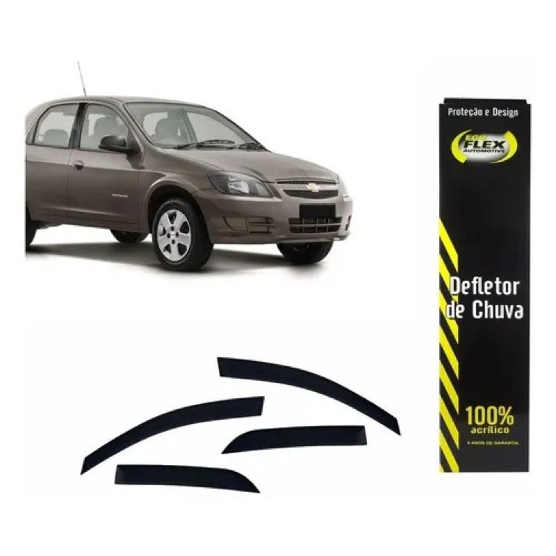 Calha De Chuva Defletor 4 Portas Celta 2000 a 2016 Prisma 2006 a 2012 30008A