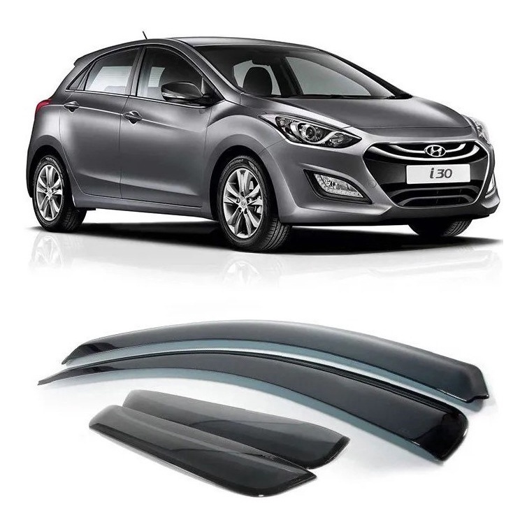 Calha De Chuva Defletor Hyundai I30 2013 A 2017 4 Portas Fume Ecoflex 16.005A