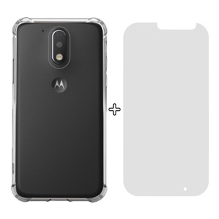 Capa Anti Shock + Película Vidro Para Motorola Moto G4 Play