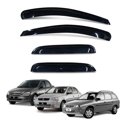 Defletor Calha de Chuva Corsa Wagon 1994 a 2015 4 Portas Ecoflex em Oferta na Shopee
